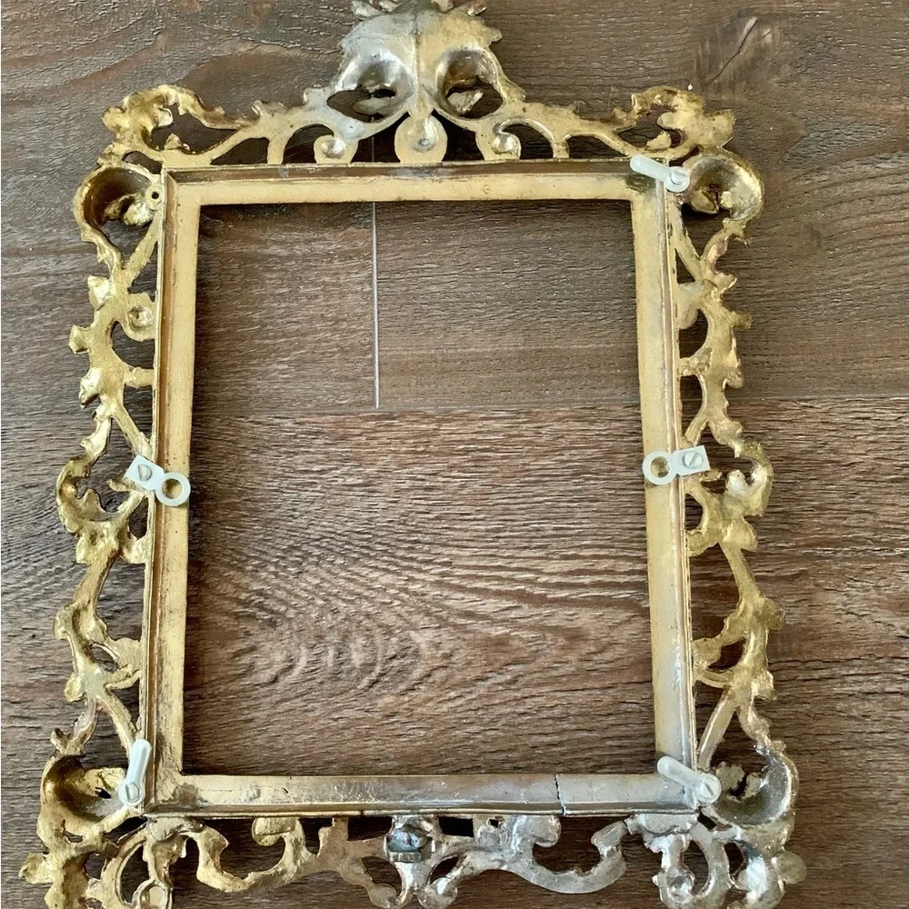 Vintage Cost Iron Frame Gold Color Ornate 11/15 Inch